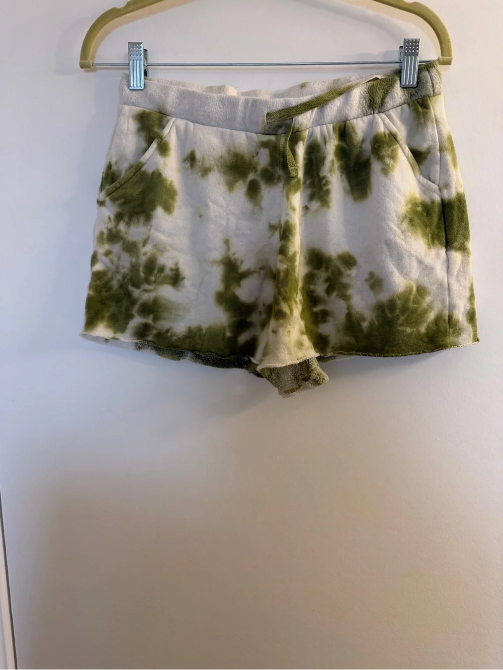 Free People Green Tie-Dye Oversized Sweatshirt set with shorts